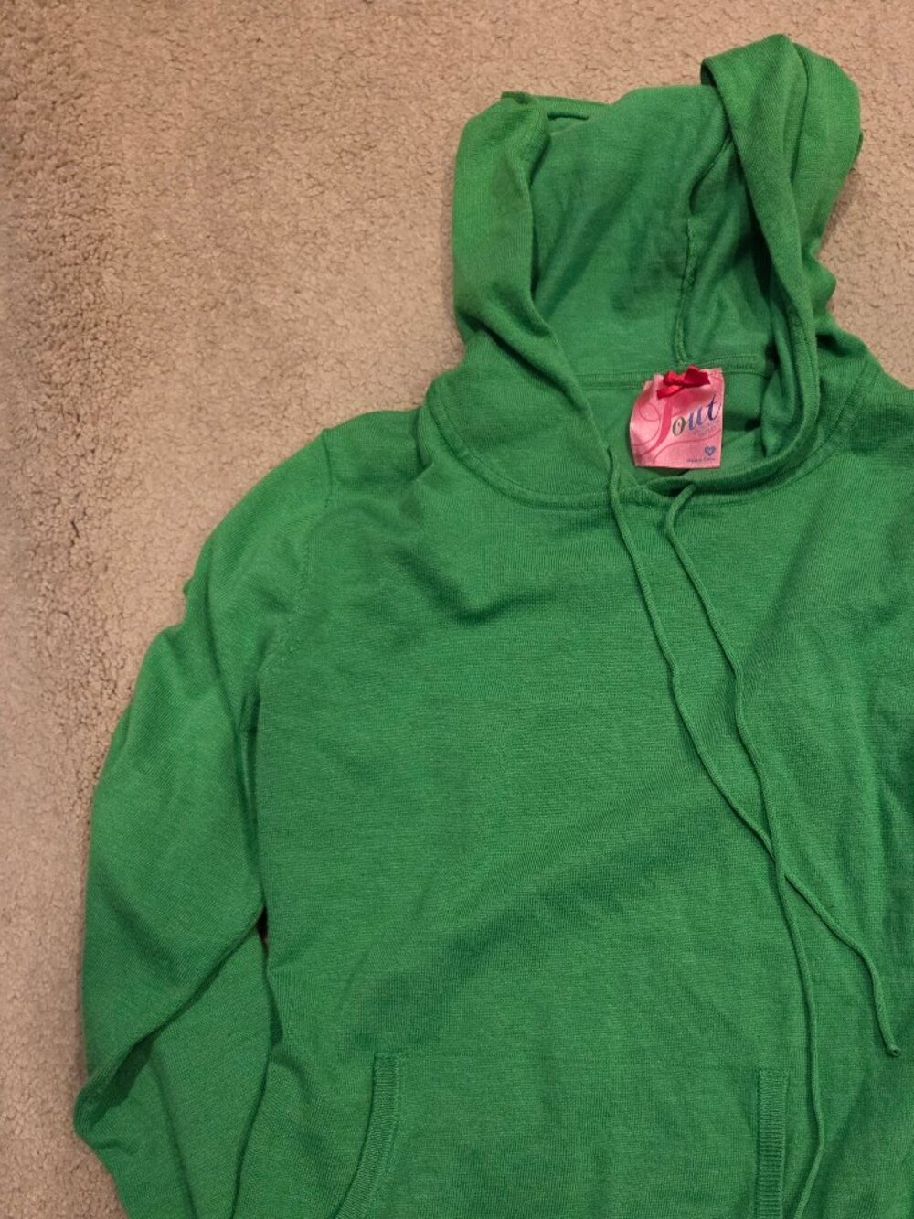 Victoria's Secret PINK Vintage Green Sweater Pout Beaded S